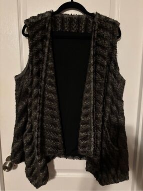 G by Giuliana Faux Fur Vest — Dark Gray